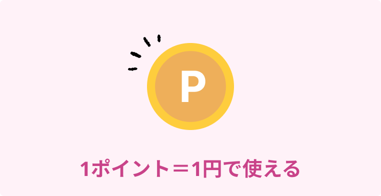 1ポイント＝1円で使える